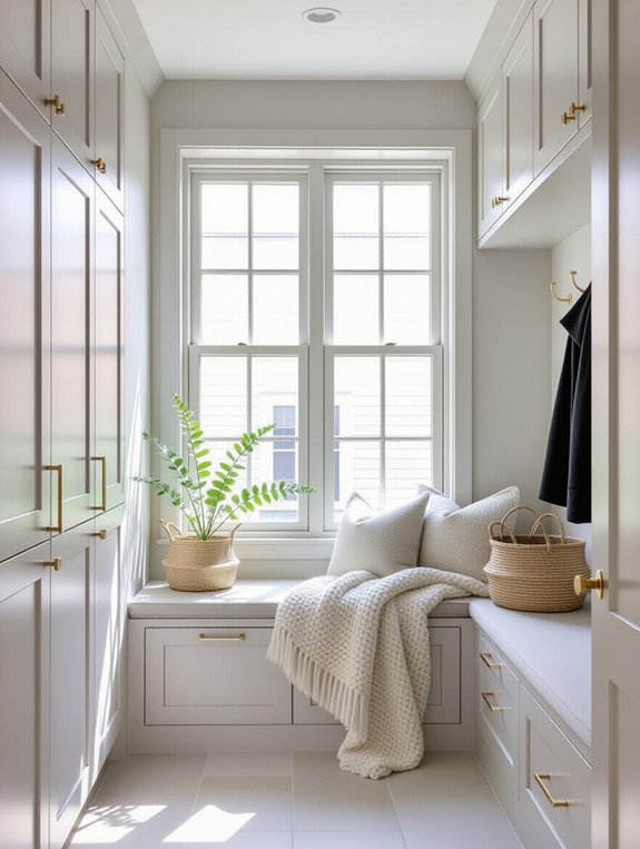 chic scandinavian mudroom design