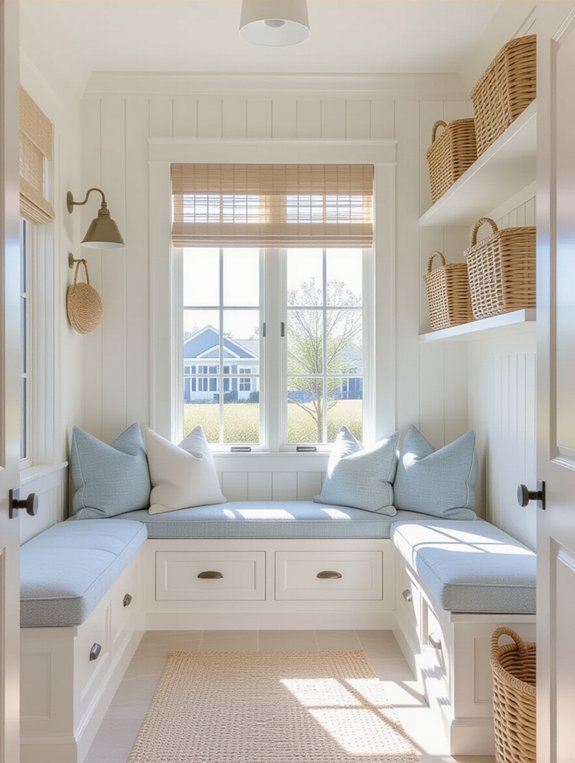 coastal inspired mudroom design
