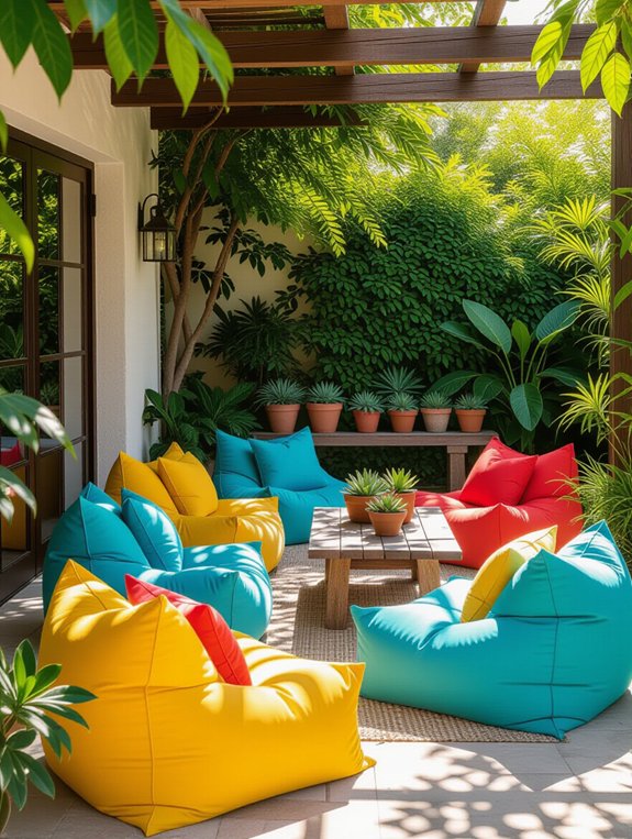 colorful outdoor seating options