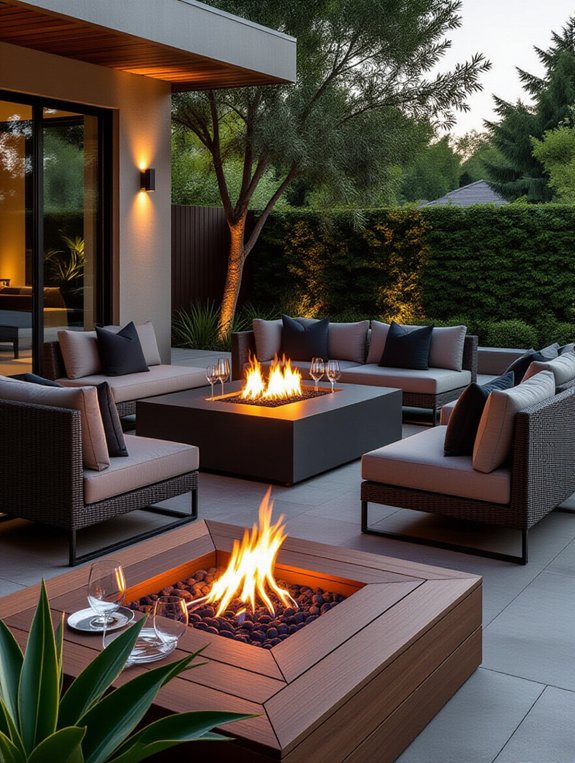 contemporary fire pit seating