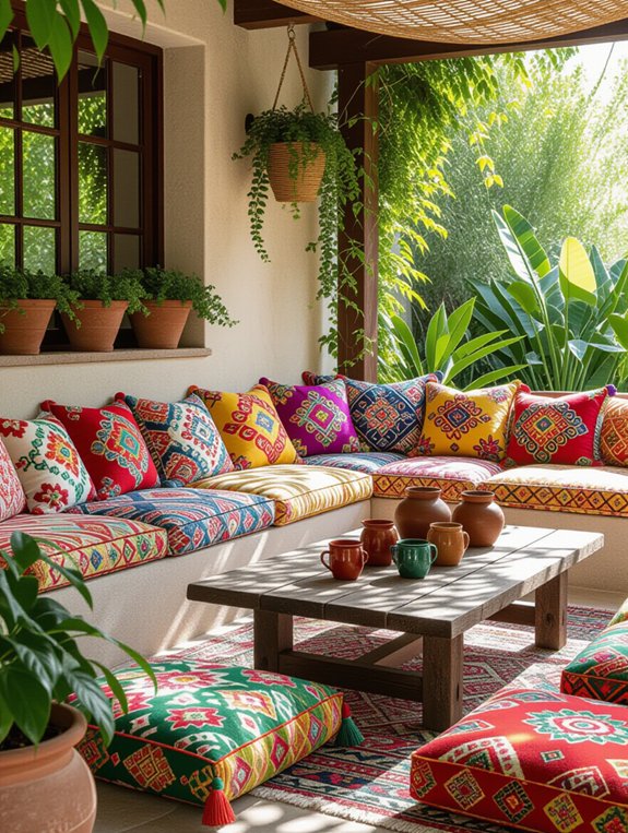 cozy bohemian floor cushions