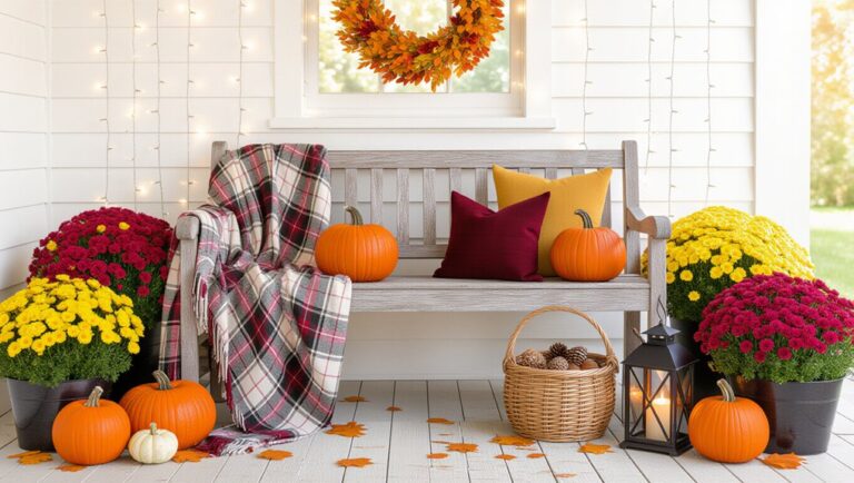 cozy fall porch decor