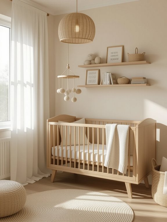 cozy wooden nursery lighting