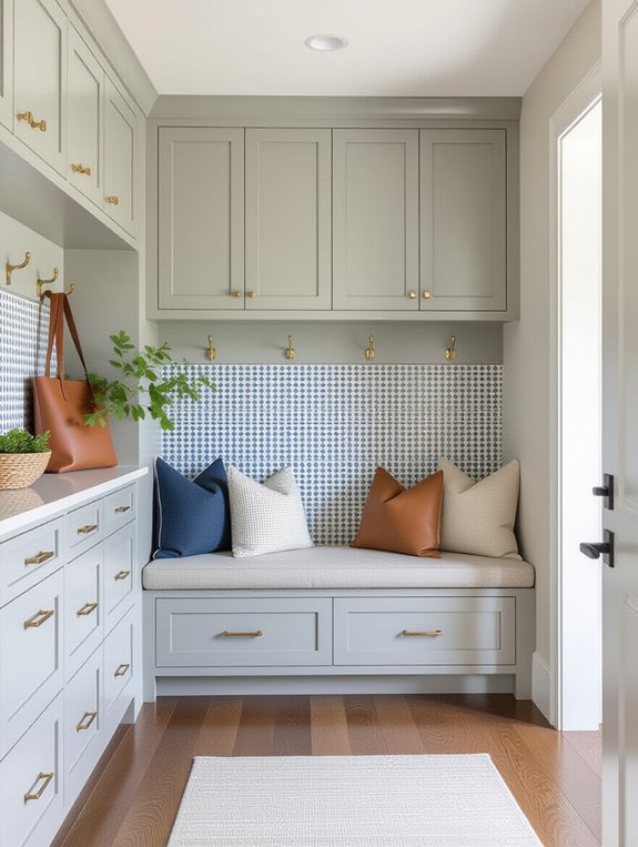 decorative elements enhance mudroom