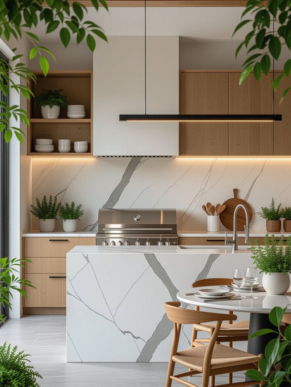 eco friendly minimalist outdoor kitchen