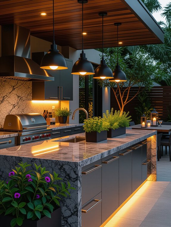 enchanting outdoor kitchen lighting