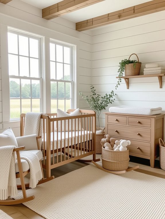 farmhouse wooden nursery accents