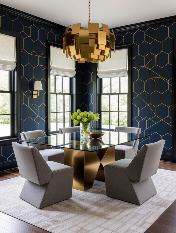 geometric patterns enhance dining