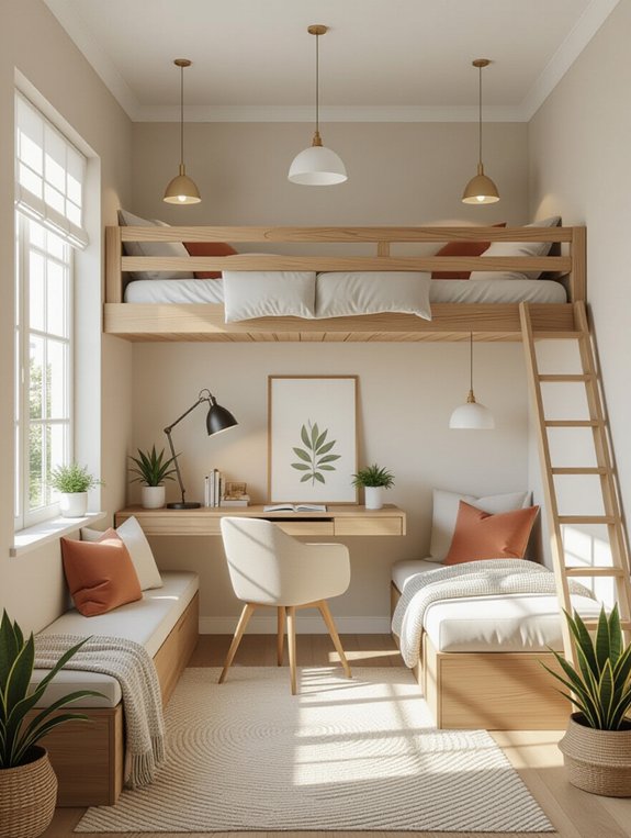 maximize space with lofted beds