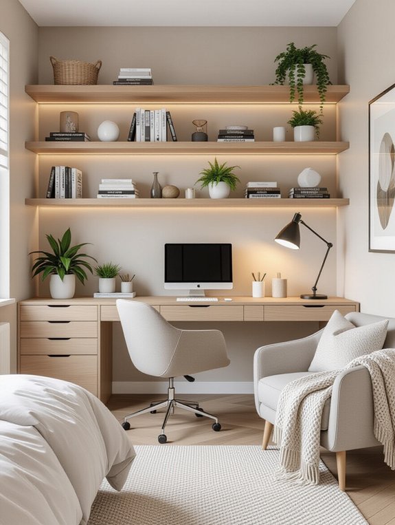 maximize workspace with shelving