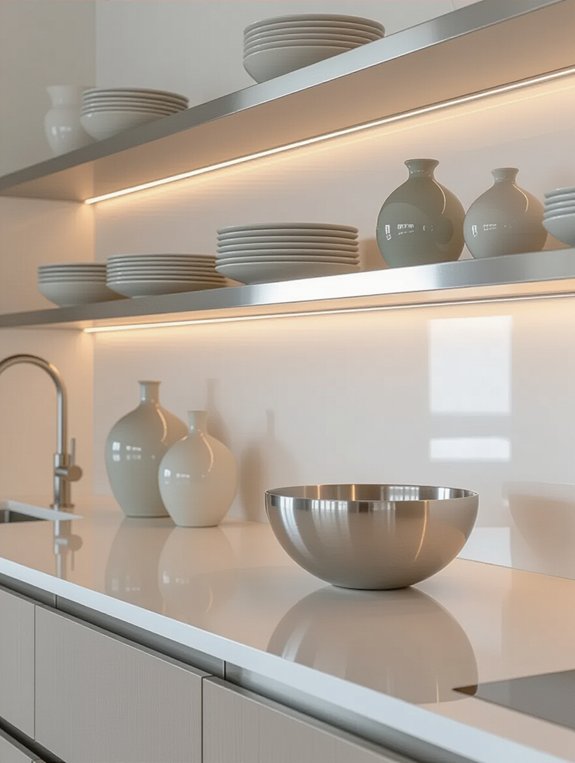minimalist metal kitchen accents