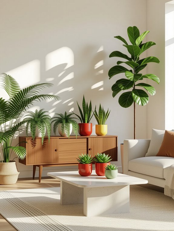 potted plants enhance ambiance