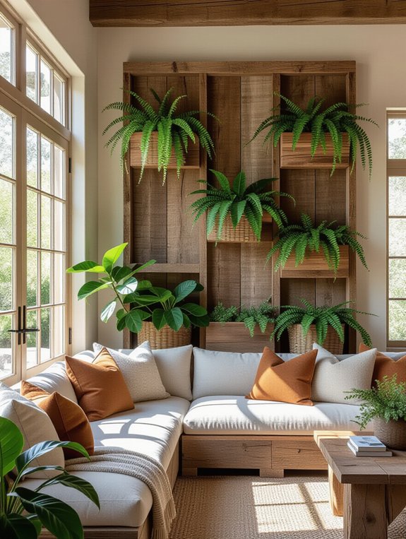 rustic eco friendly plant displays