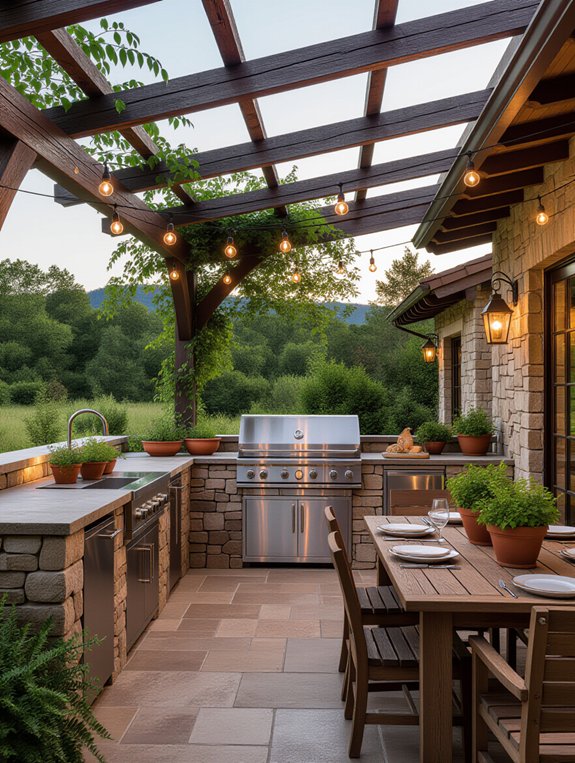 rustic outdoor kitchen design