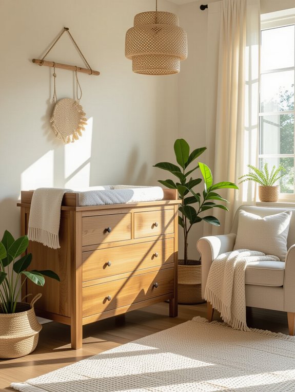 rustic wooden changing table features
