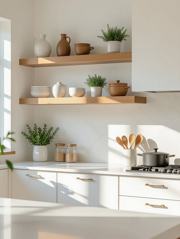 sleek floating shelf display