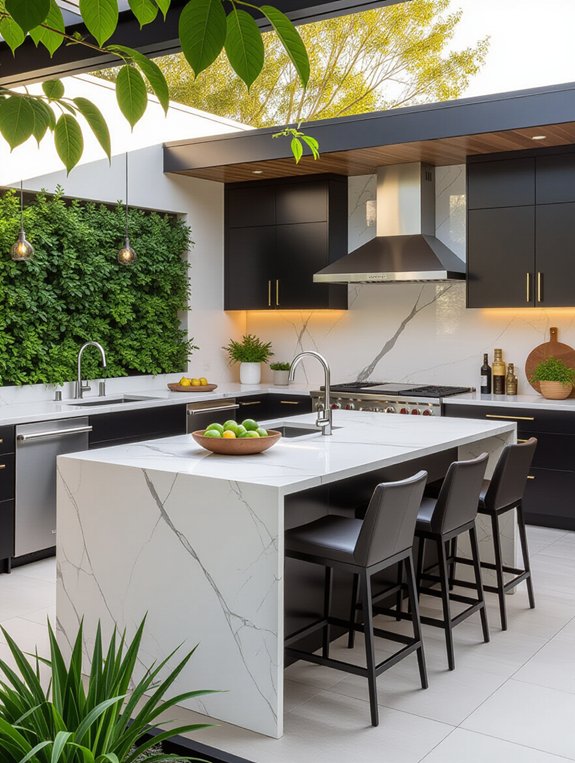 sleek outdoor kitchen design