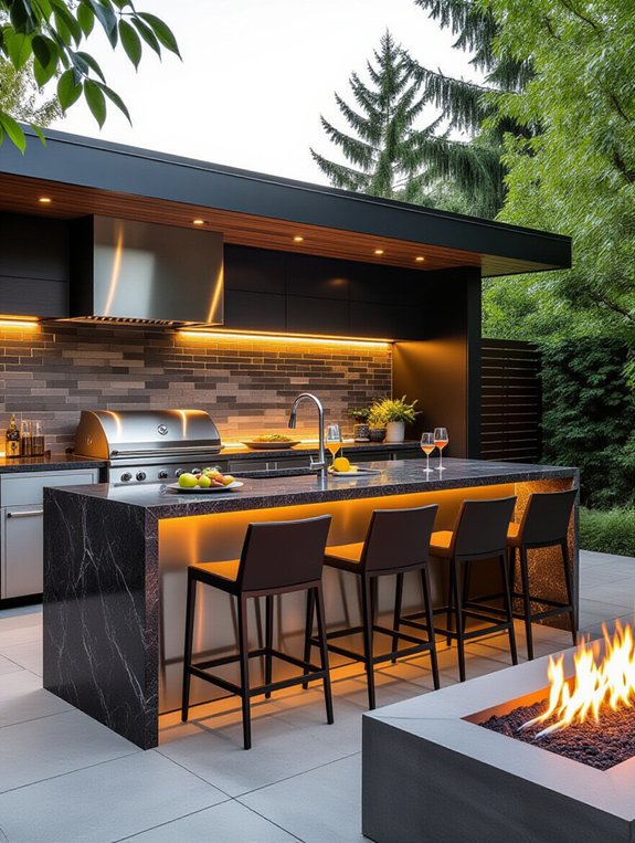 stylish backyard entertaining space