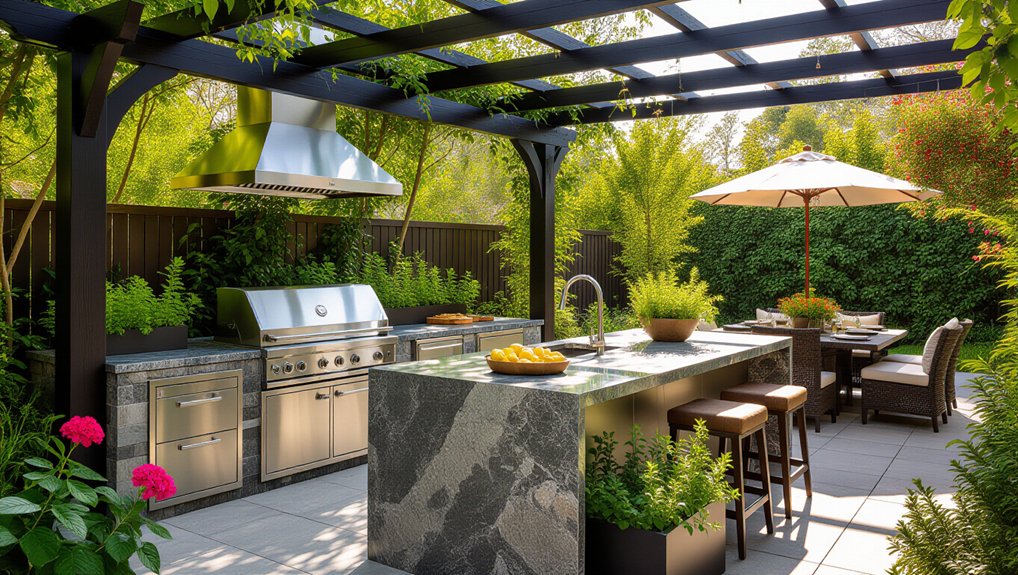 stylish contemporary outdoor kitchens