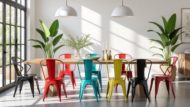 stylish metal dining chairs