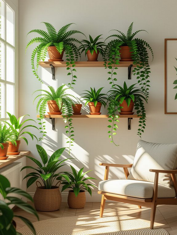 stylish plant shelf arrangement
