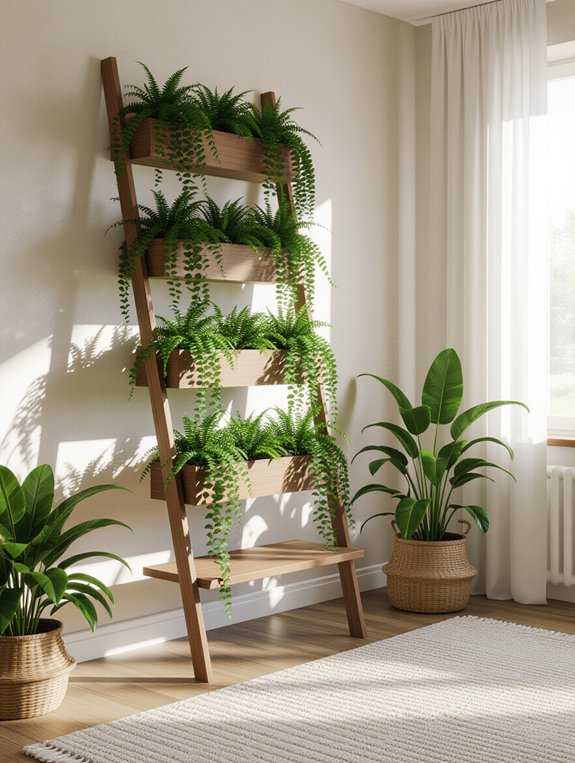 stylish vertical plant display