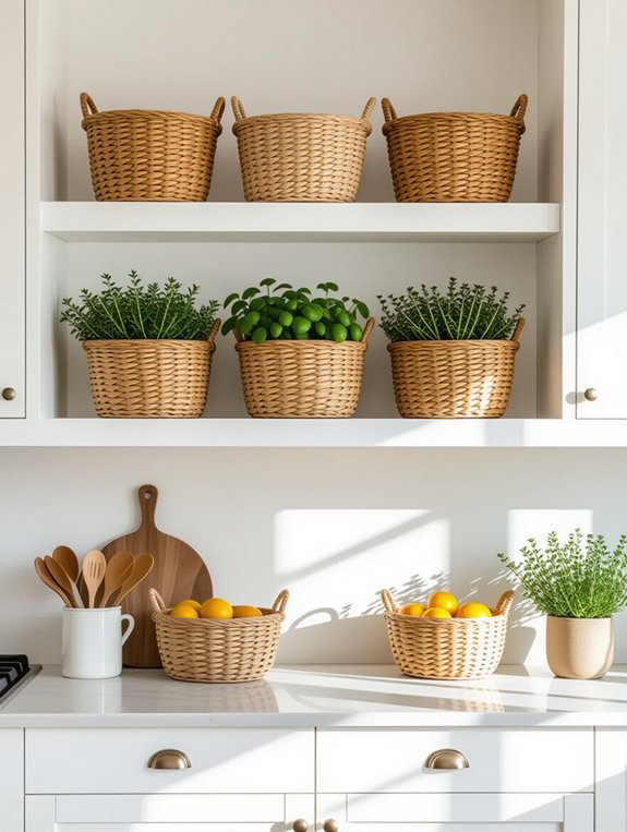 textured woven basket decor