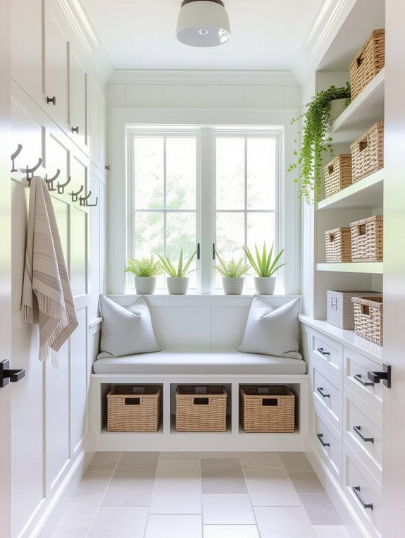 vertical space mudroom solutions