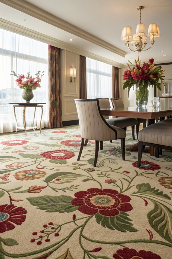 bold floral dining carpets