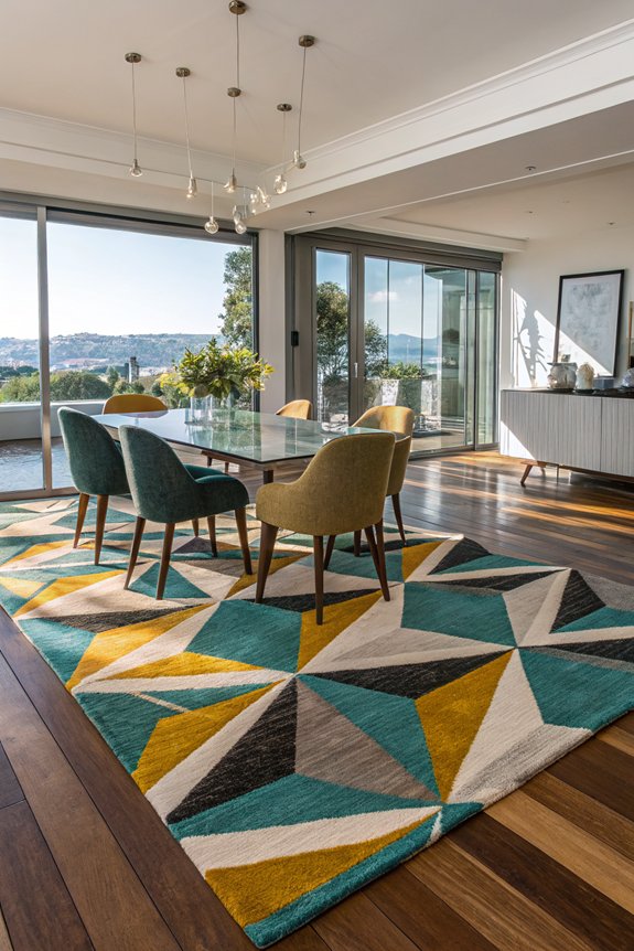 bold geometric dining room carpets