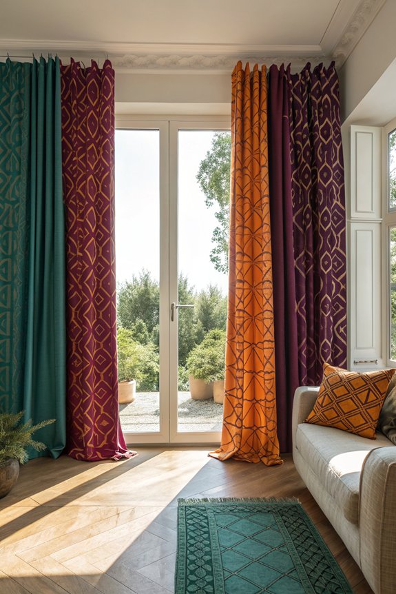 bold patterned window curtains
