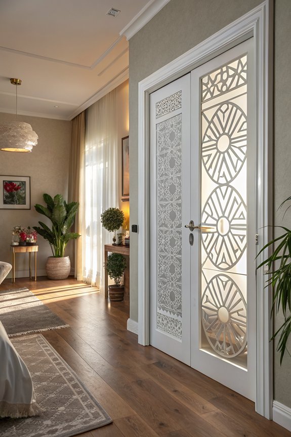 bright glass panel doors