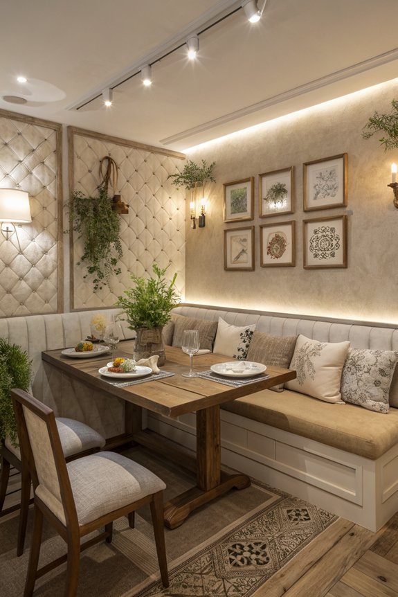 built in banquette lighting ambiance