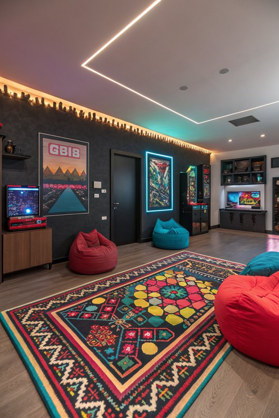 colorful rugs enhance decor