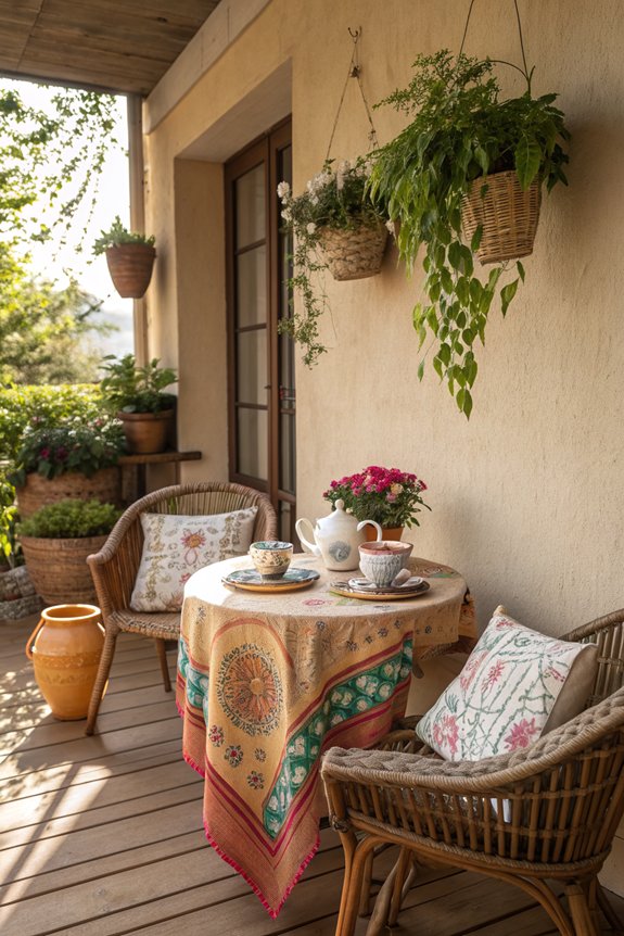 cozy porch snack table