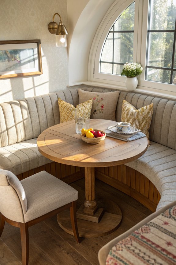 cozy round banquette seating