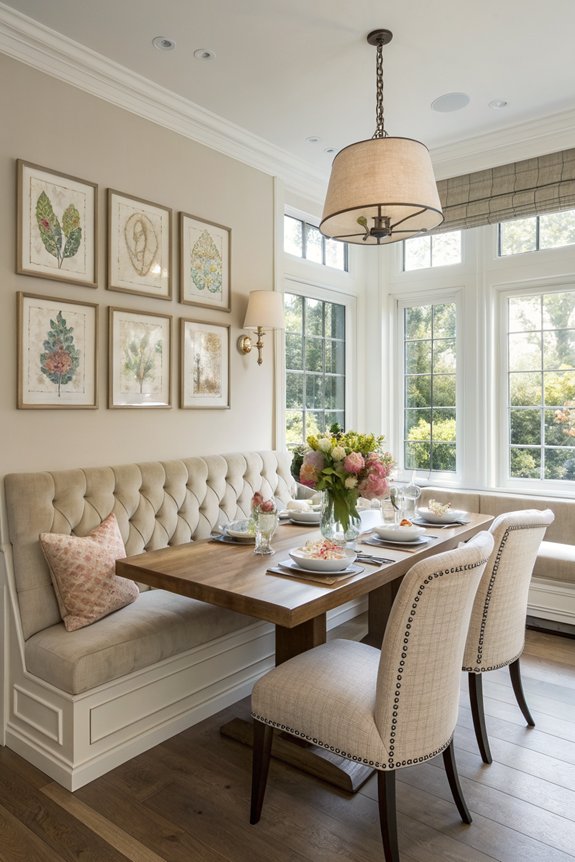 elegant built in banquette seating