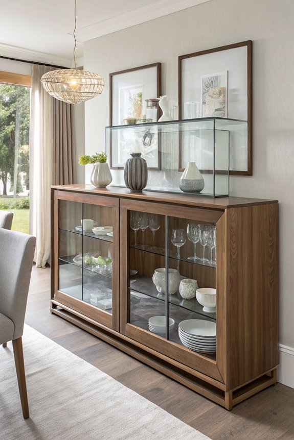elegant glass fronted sideboards