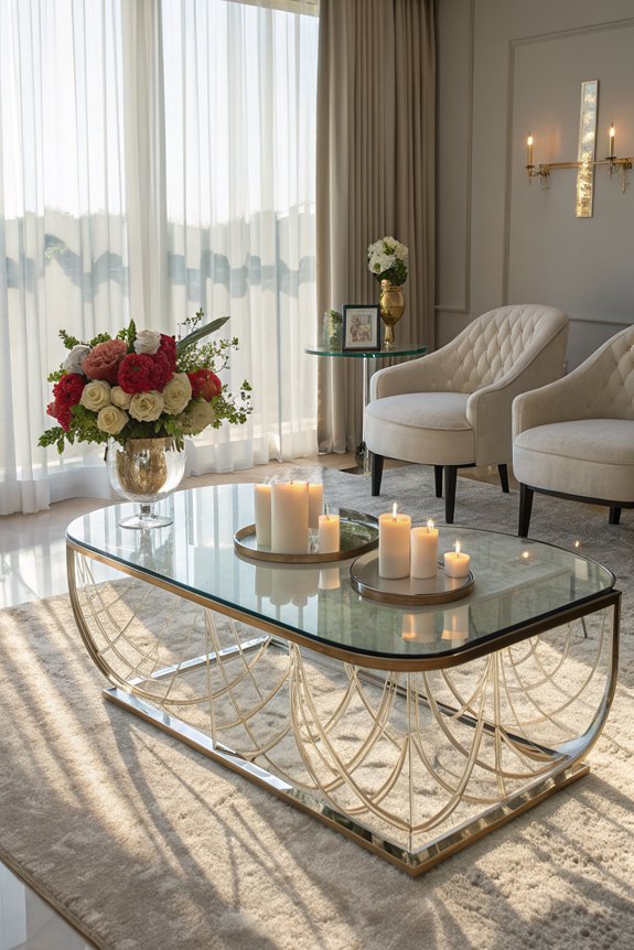 elegant transparent glass tables