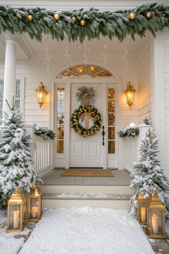 elegant winter porch decor