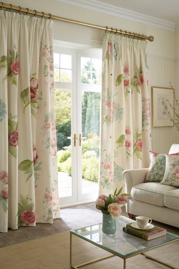 floral prints enhance decor