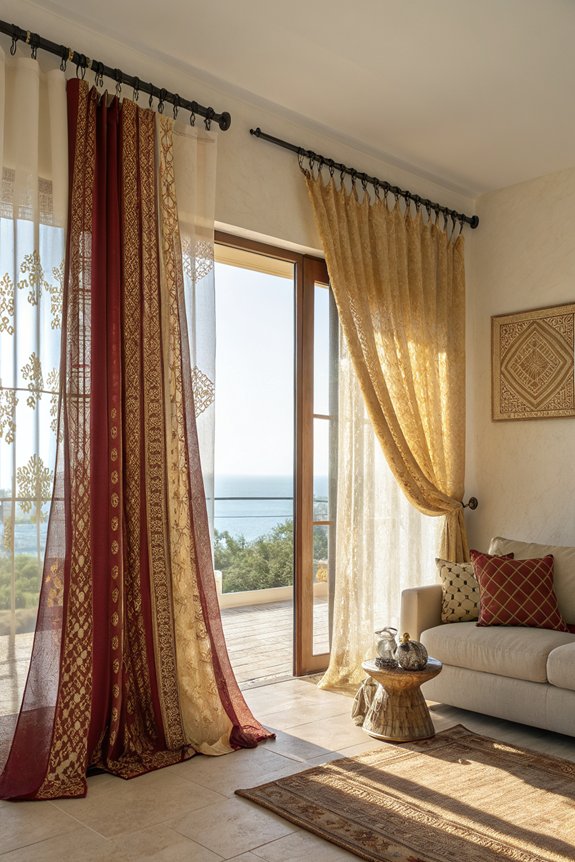 layered curtains enhance decor
