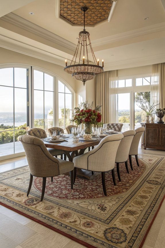 layered rugs for depth