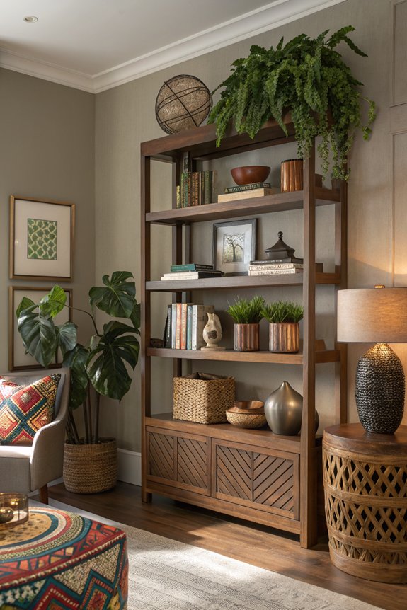 layered shelving for depth