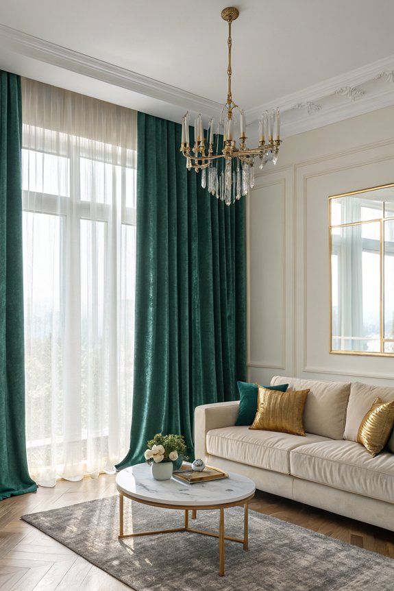 luxurious floor length drapes