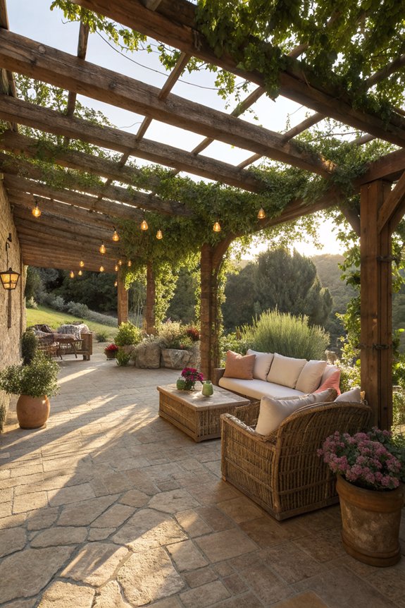 pergola with climbing vines