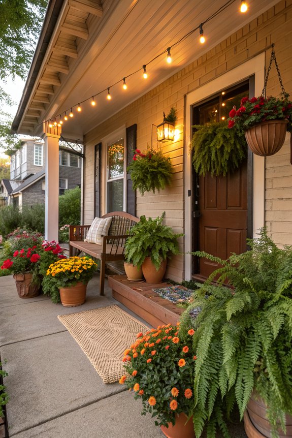 potted plants enhance porch vibrancy
