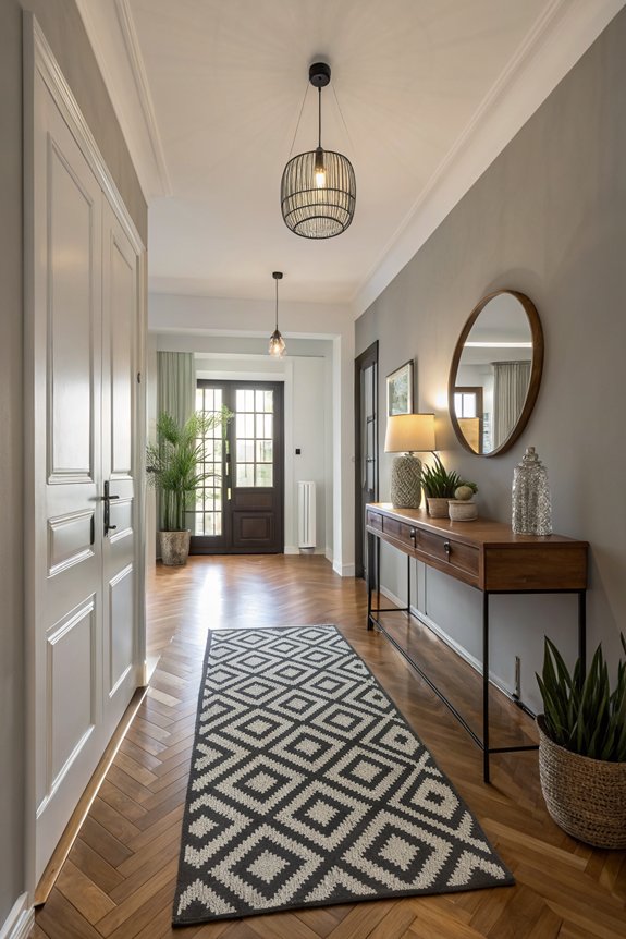 rug enhances entryway ambiance