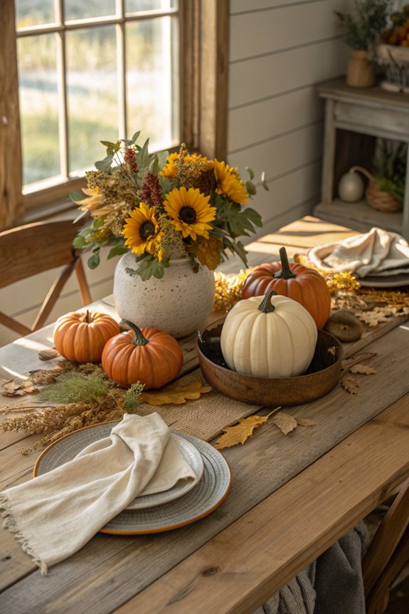 seasonal farmhouse table decor