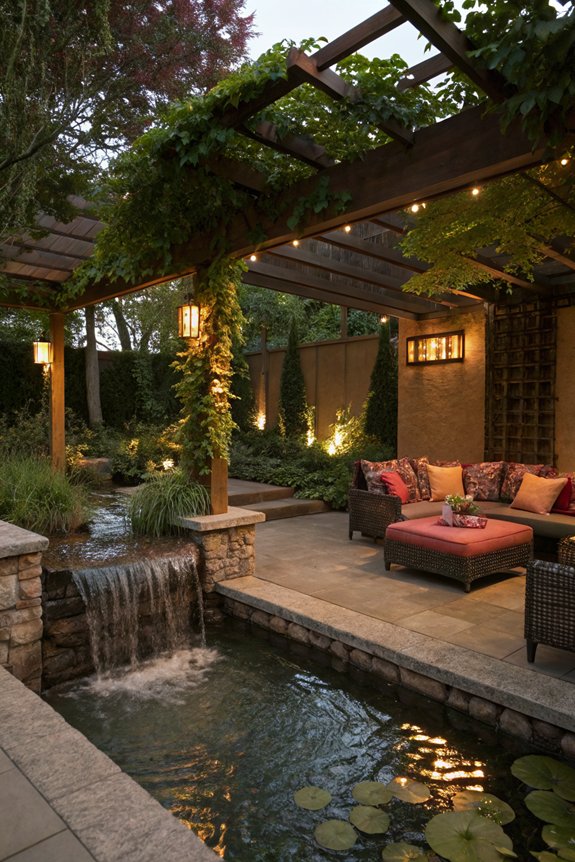 serene patio water features